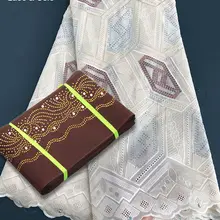 Геометрические узоры вышивка африканская швейцарская вуаль кружевная ткань хлопок соответствующие ASO OKE gele головной убор продается вместе