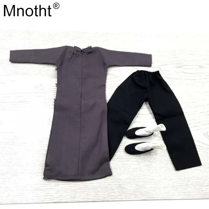 

Mnotht 1/6 Male Soldier Accessory Huang Feihong Ye Wen Gown Kung Fu Clothes Toy Double Foot Model For 12'' Action Figure ma