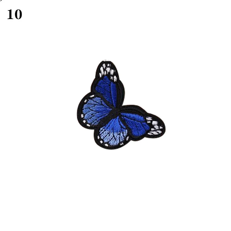 Красивая вышивка бабочки 12 цветная вышивка накладки для ногтей Декоративная паста видов одежды, обуви и шляпы украшения - Цвет: 10 large blue