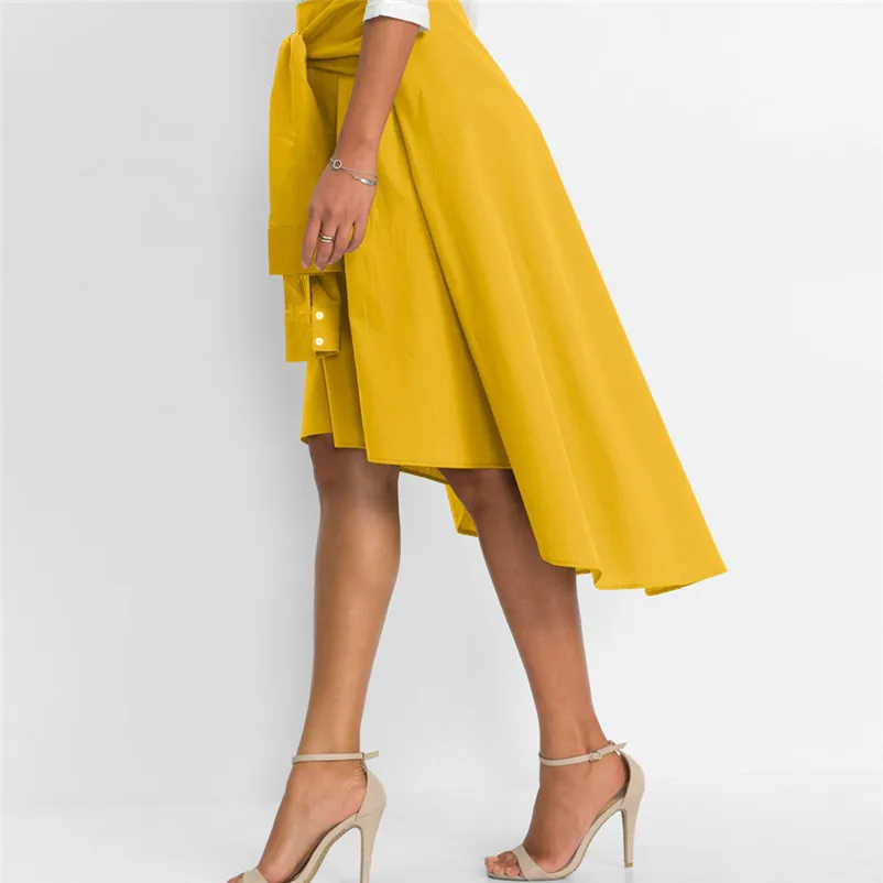 HOT sell Fashion 2018 Summer style skirts womens Flared Knee Length Skater Skirt Ladies Mini Office Work Skirt Femme Saia Y10#N (5)