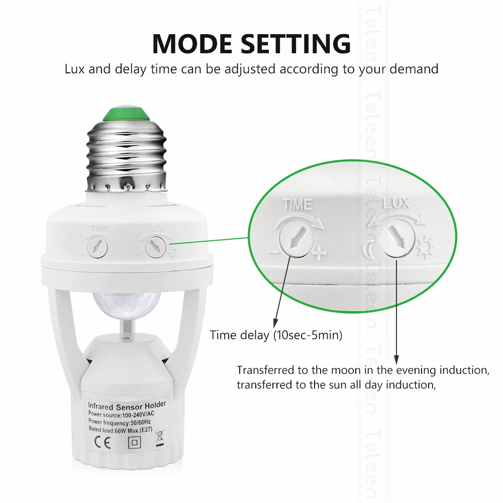 E27 лампа держатель Гнездо 360 градусов ПИР Индукционная/радар микроволновая печь инфракрасный движения Сенсор E27 лампа База 110 В 220 В