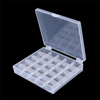 

25 Slots Empty Bobbins Spools Box Sewing Machine Bobbin Case Covers Sewing Craft Plastic Case Storage Box for Sewing Machine -30