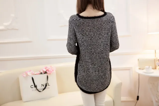 New Fashion Autumn Brand Female Mohair Pullover Loose Sweater Knitted Long Sleeve O-neck Gray Pullovers Hot Sale Sweater 21 New Fashion Autumn Brand Female Mohair Pullover Loose Sweater Knitted Long Sleeve O-neck Gray Pullovers Hot Sale Sweater 20
