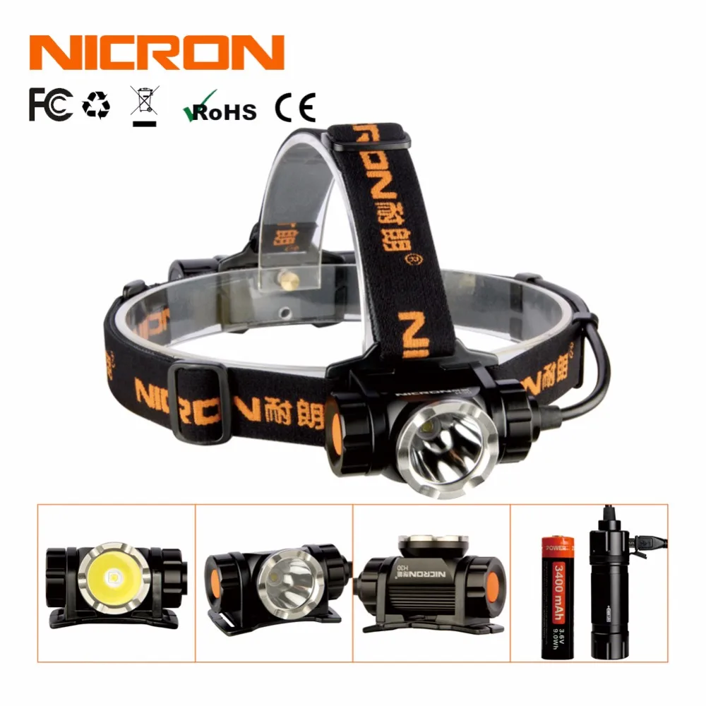 NICRON Long Range Перезаряжаемые супер светодио дный Яркость фары 900Lm 200 м