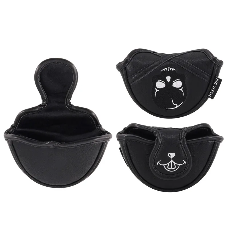 mid mallet cover Большие зубы колотушка для гольфа Putter крышка полумолоток головной убор череп из искусственной кожи магнит чехол - Цвет: mid mallet cover