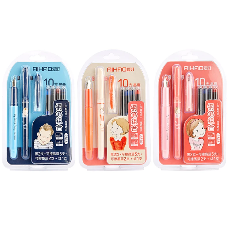 

Hobby 2816 Replaceable Ink Bag Erasable Pen Set Pumping Ink Can Replace Ink Bag Dual-use Writing Practice Pen