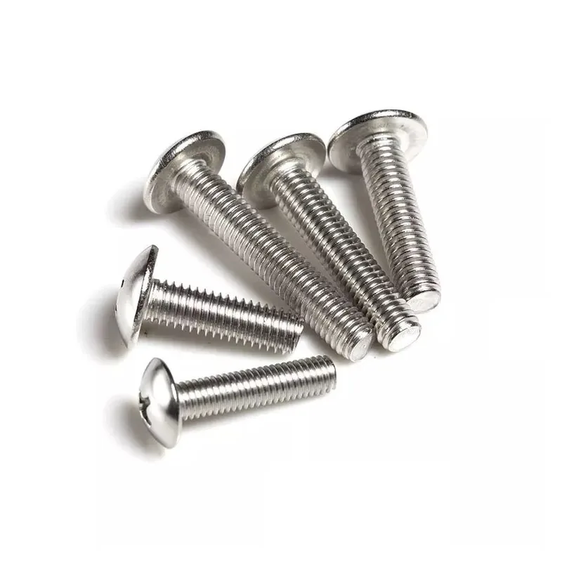 50Pcs M3M4M5 mm 304 Stainless Steel Flat Head Machine Screw Mushroom Head Cross Screw Umbrella Head*8/10/12