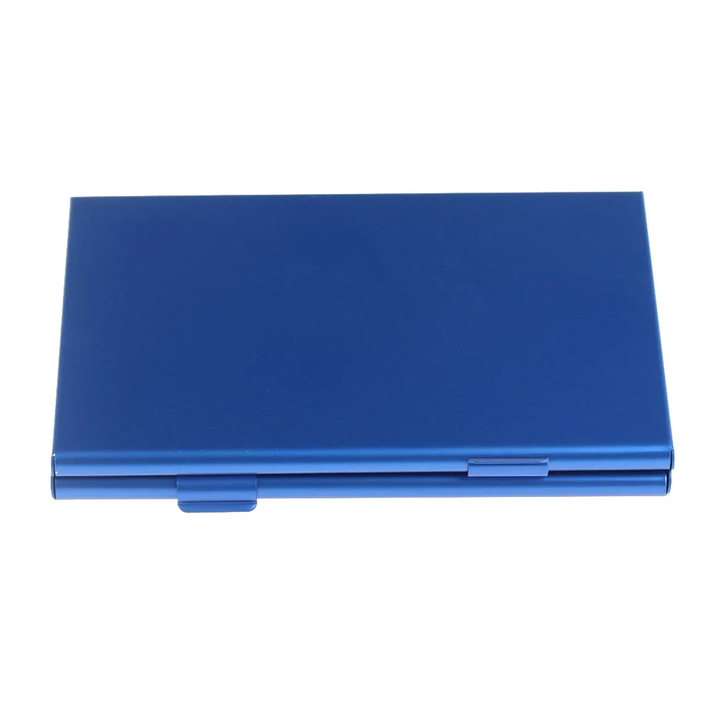 1 шт. супер-тонкий многофункциональный алюминиевый металлический чехол для хранения карт памяти защитный держатель коробка для CF TF SD sim-карты Черный Синий Золотой - Цвет: 6 Blue