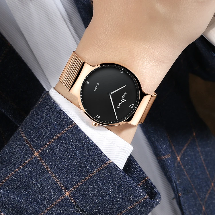 Новые ультра тонкие мужские часы Вэнь Часы Montre с сетчатым ремешком кварцевые для