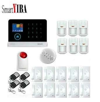 

SmartYIBA 3G Alarm System WiFi Security Alarm System APP Control Strobe Siren Smoke Sensor Door/Window Sensors Burglar Alarmes
