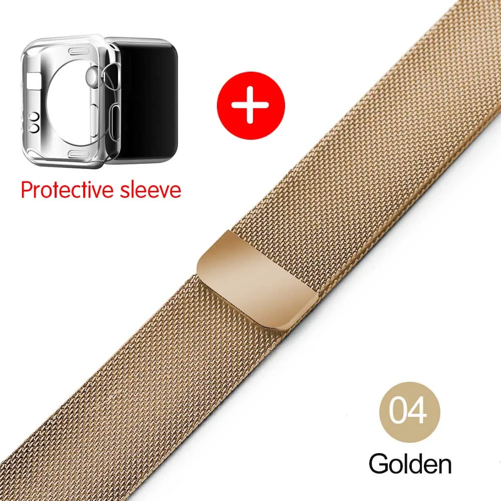 Milanese loop strap for apple watch band 42mm/38/44/40mm Stainless Steel metal Bracelet watchband for iwatch 4/3/2/1 Accessories