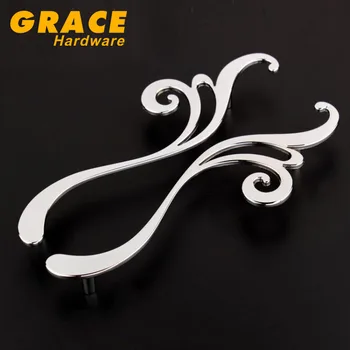

New Art Chrome Cabinet Furniture Wardrobe Door Knob Drawer Cabinet Hardware Shake Handle(C.C.:96mm L:150mm)