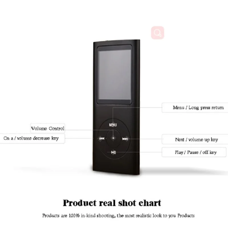 ZHKUBDL 4th gen mp3 player 16GB 32GB Music playing time 30 hours with fm radio video E-book player mp3 with built-in memory samsung mp3 player