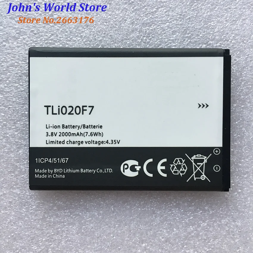 TLI020F7 Батарея для Alcatel PIXI 4 5045D Pop 2 5042D C7 7040 7040D 7041 7041D J720 J720T J726T J726T-so2 аккумулятор 2000 мАч