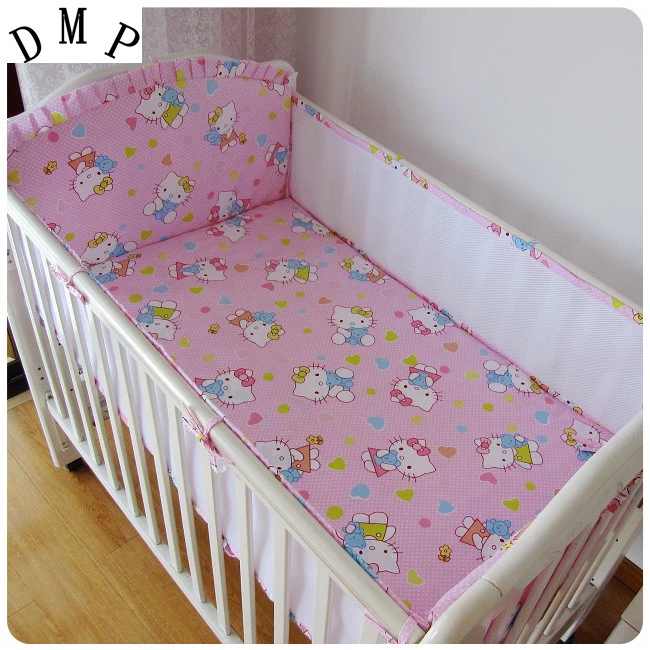 Promotion 5 Pieces Maille Fille Bebe Ensemble De Literie Pare Chocs Drap De Lit Berceau Lit Ensemble De Literie Bebe Comprennent 4 Pare Chocs Feuille Aliexpress