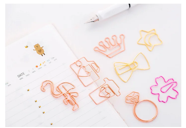 Bonito dos Desenhos Clipe de Papel Simples para Modelar Lote Animados Marcador Rose Gold Clip Holder Metais Criativo Clipe Estudante 50 pc - 7 holder Simples para Modelar Metais Criativo Clipe Marcador Estudante