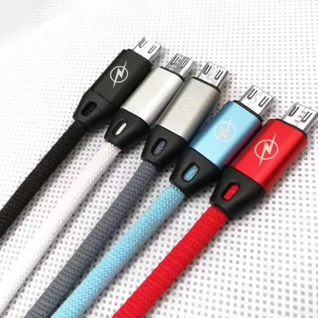 

1000pcs Hot 1M 3ft Pass 2A USB Charging Cable Woven Nylon Date Cable Good Quality DHL Free