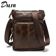 DALFR кожаная сумка через плечо Рождественский подарок сумка-Кроссбоди из натуральной кожи 10 дюймов яловая сумка-мессенджер для мужчин брендовая кожаная сумка