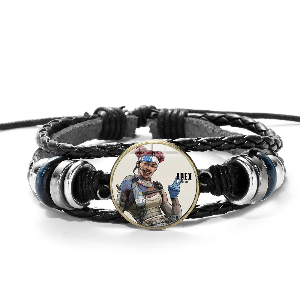 SONGDA Apex Legends браслет с принтом логотипа игры Charm Wood Bead Повседневный многослойный Плетеный Кожаный браслет с игровой периферией ювелирные изделия