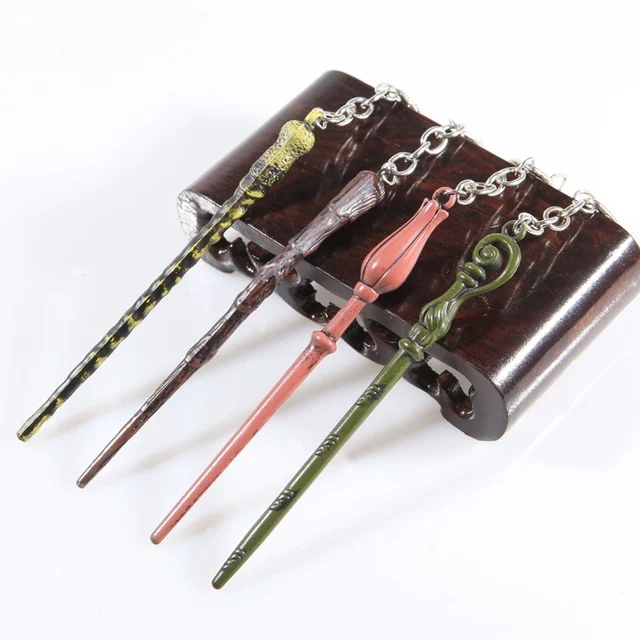 Special Offers Magic Novel Harri Potter Vintage Necklace Classic Goblet of Fire Necklace Alloy Magic Wand Pendant Necklace Keychain gifts toys