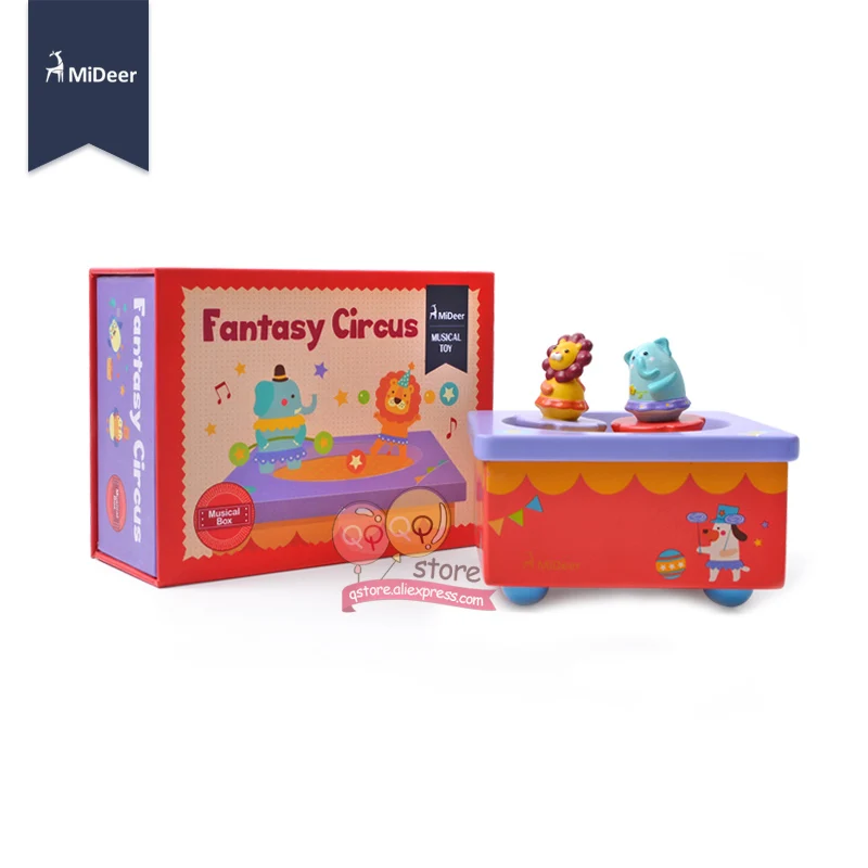 MiDeer Baby Wooden Music Box Happy Farm Dancing Animal Beautiful Tune Kids Educational Toys for Children Christmas Birthday Gift