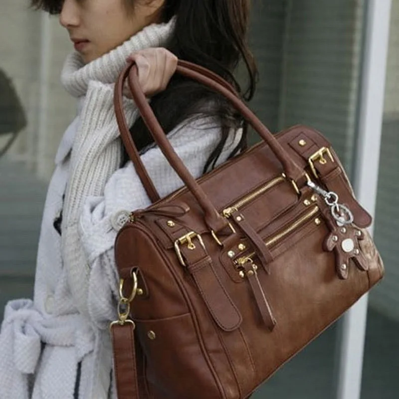 Bolsa feminina vintage cinto urso casual tote