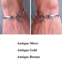 Senfai Новое поступление модный серебряный и золотой браслет из цинкового сплава браслет с ножницами для мужчин и женщин Лидер продаж лучшие подарки