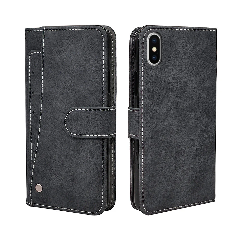 

Luxury Leather Case For Apple iPhone 6 6S 7 8 11 Pro Plus X XR XS Max Case Flip Wallet Vintage Business Cover funda TPU Silicone