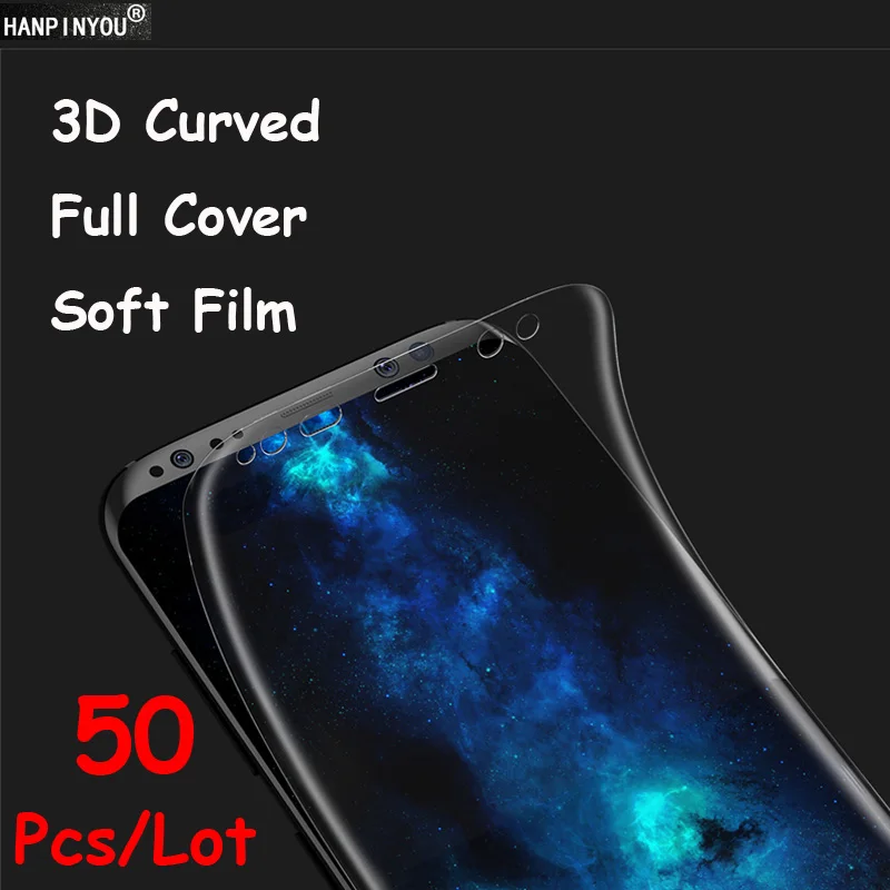 50 шт полное покрытие 3D изогнутая мягкая пленка протектор экрана для Samsung Galaxy S7 S8 S9