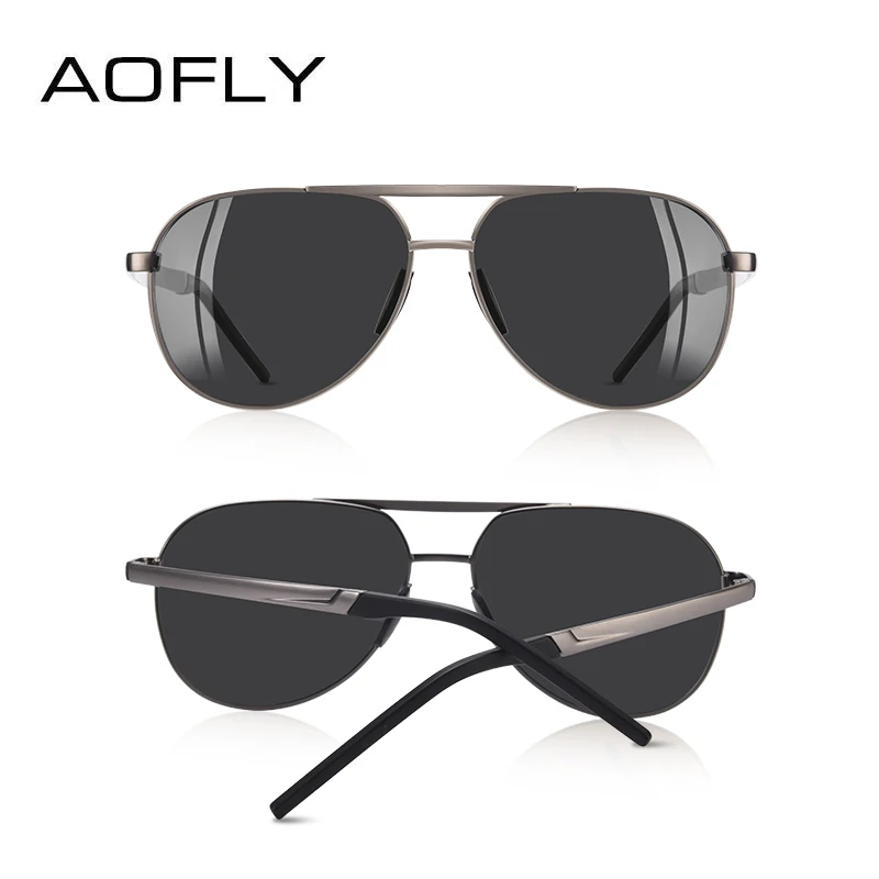 Goedkoop Aofly Brand Design Mannen Classic Pilot Zonnebril Luchtvaart Frame Gepolariseerde Zonnebril Voor Mannen Rijden UV400 Mannelijke Eyewear AF8188