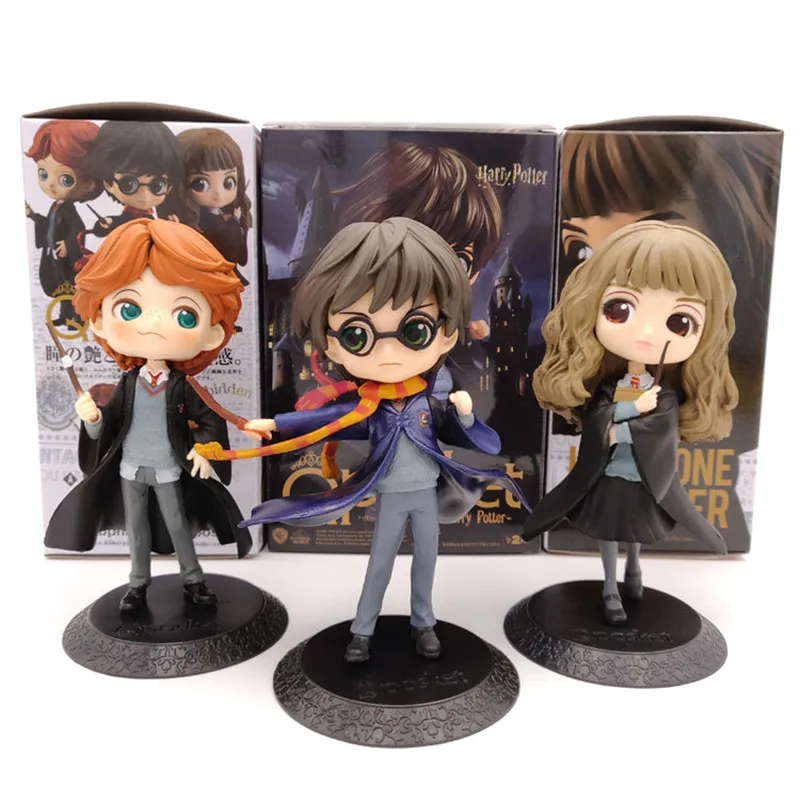 

15cm QPosket Cute Big eyes Harry Potter Ron Weasley Hermione Granger Draco Malfoy Newt Scamander Vinyl Figure Model Toys