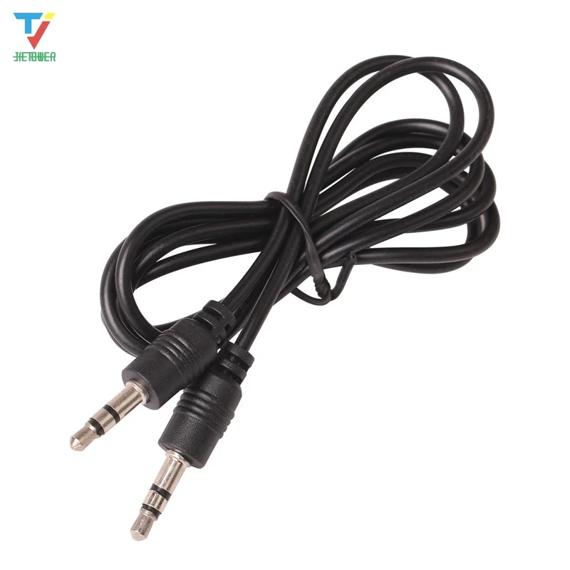 1000pcs lot Wholesale 3 5 Mm Pin To 3 5 Mm Pin Male To Male Stero Audio Cable Headphone Jack Black Color wholesale cheap