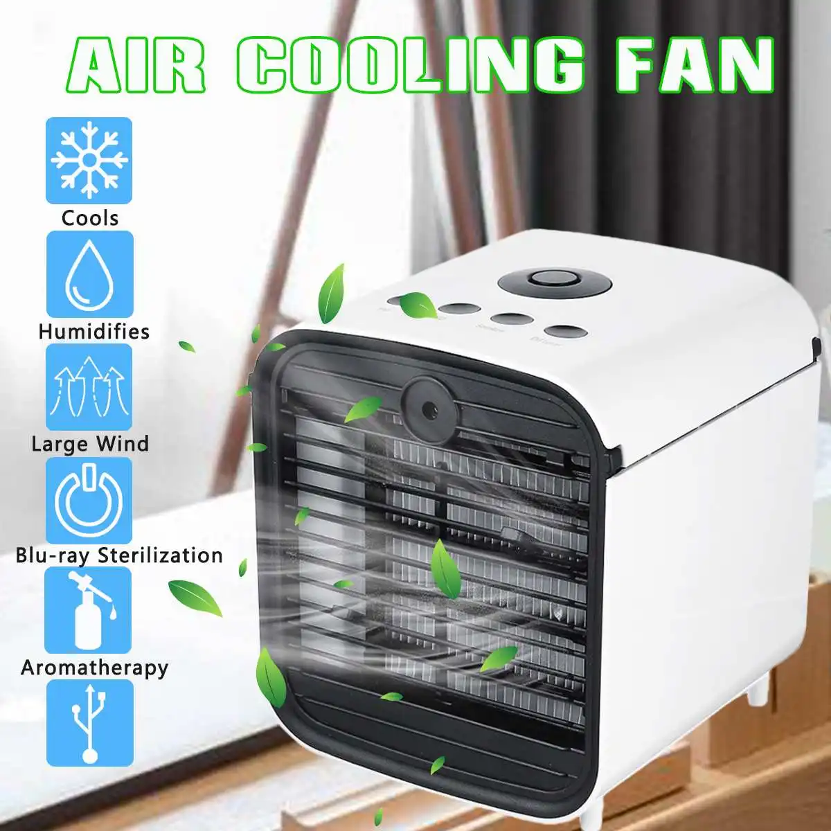 

Portable Air Conditioning Fan USB Mini Air Cooler Fan Humidifier Purifier Ventilator Desktop Air Cooling Fan for Home Office