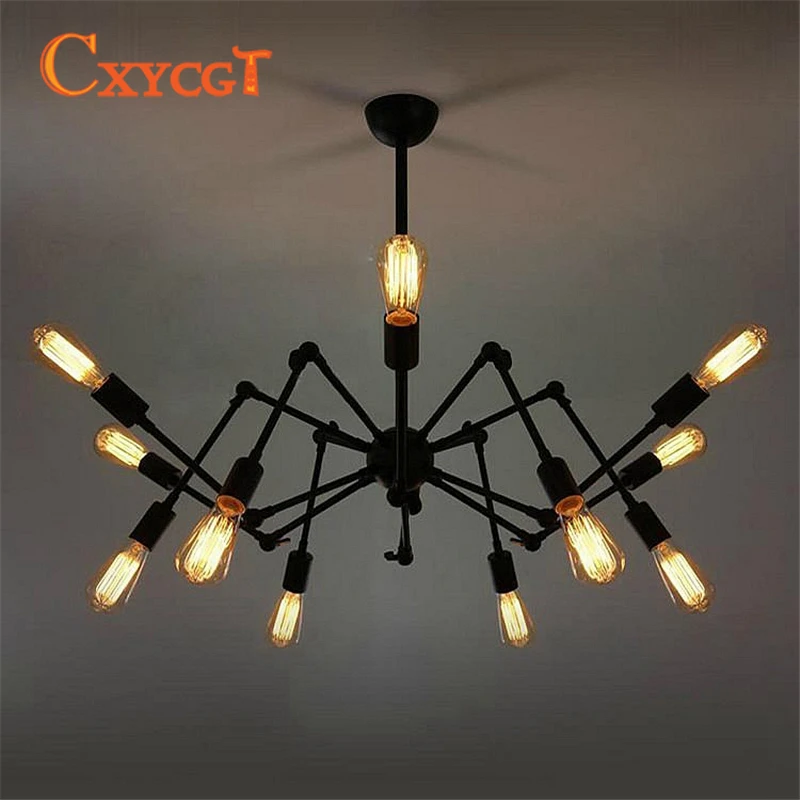 

Loft Restaurant Bar America Country Iron Chandelier Vintage Expansion Office Room Chandelier Spider Free Freight
