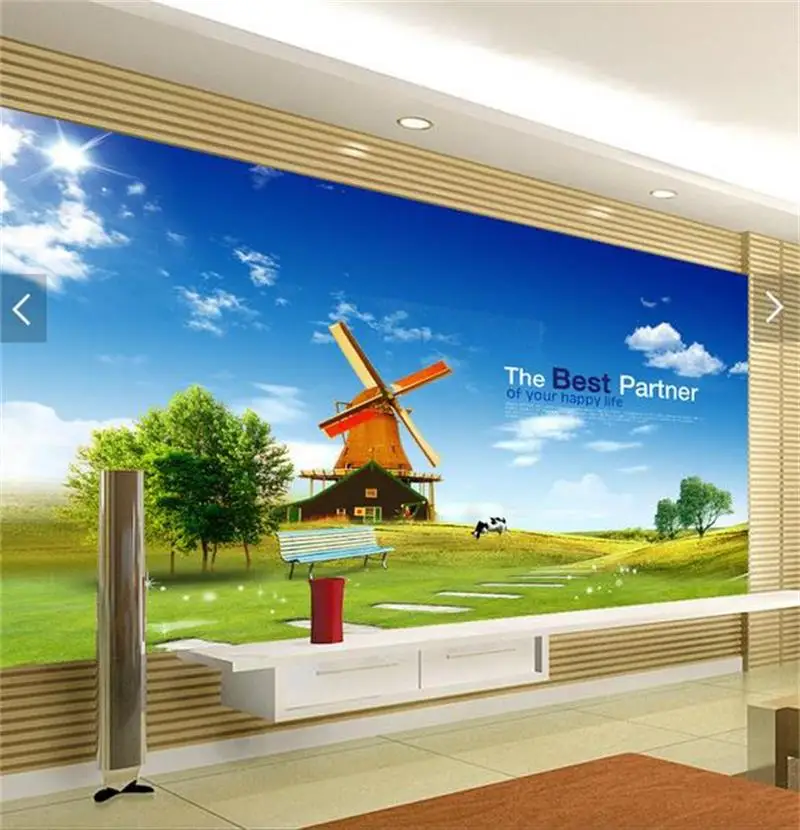 

custom 3d photo wallpaper living room mural spring lawn scenery photo picture sofa TV background non-woven wallpaper for wall 3d