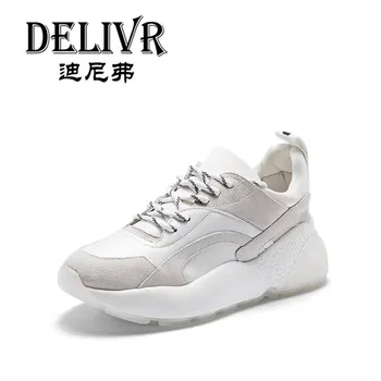 

Delivr Sneakers Women 2019 Luxury Running Women Shoes White Genuine Leather Harajuku Women Casual Sneakers Chunky Shoes Platform