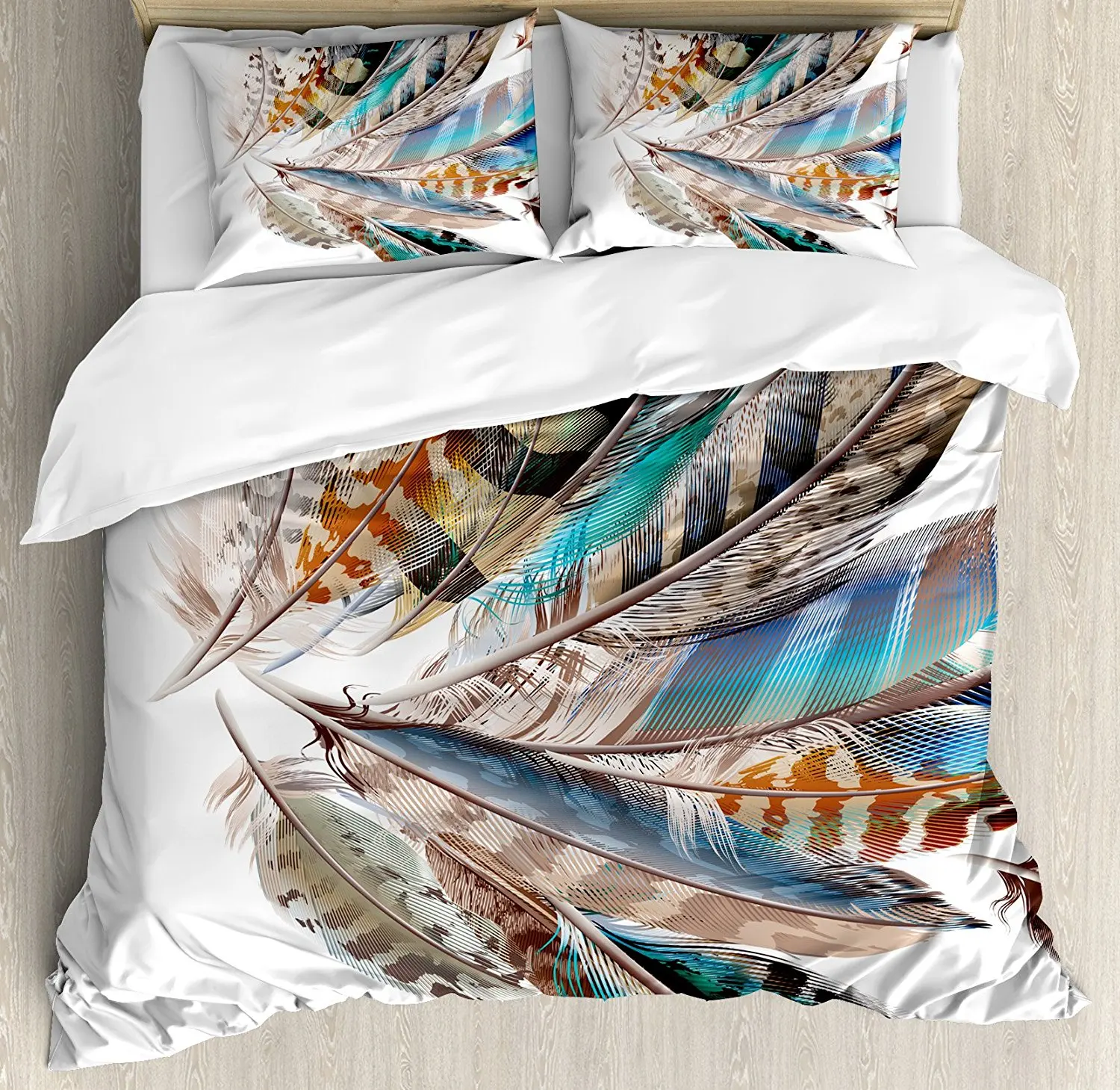 Feather House Decor Duvet Cover Set Vaned Types And Natal Contour