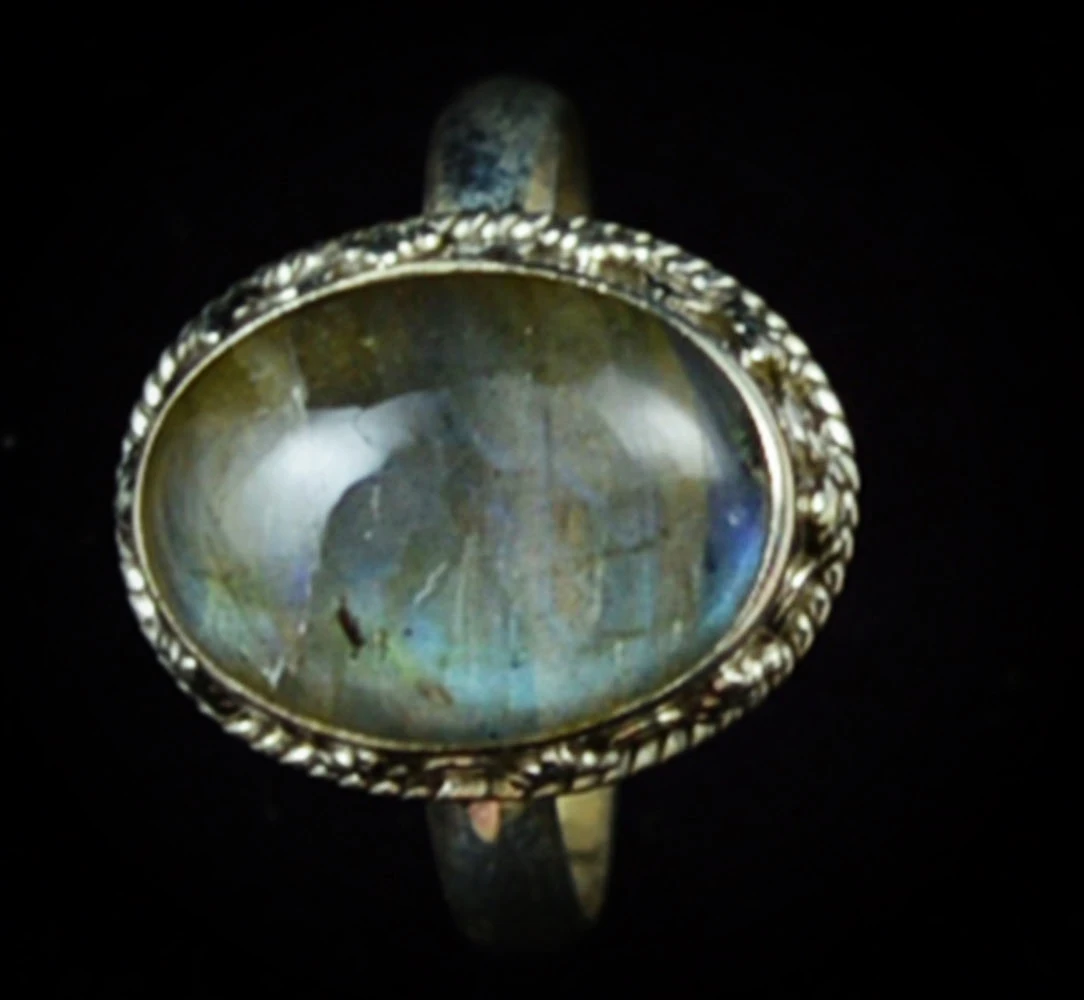 

Genuine Blue Fire Labradorite Ring 925 Sterling Silver Jewelry, Size : 8, AR2734