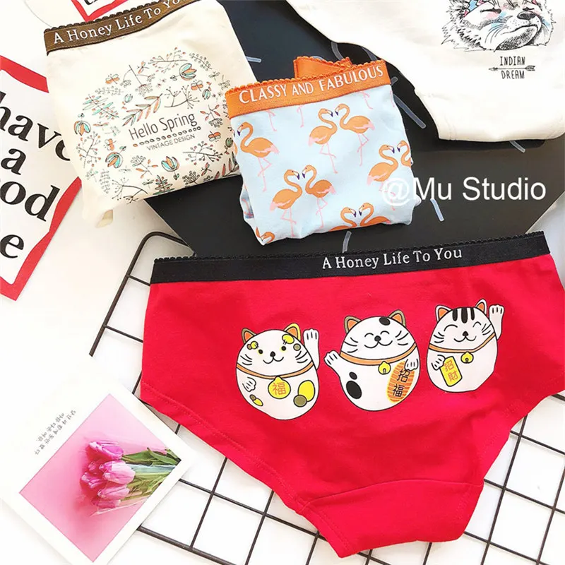 sexy panties women dog pattern cute underwear breathable briefs women cotton ladies intimates lingerie soft underpants 15