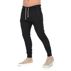 Новый Для мужчин мальчиков повседневные брюки костюм тонкий Фитнес узкие брюки Штаны джоггеры карман на молнии спортивный Штаны Sportwear пот