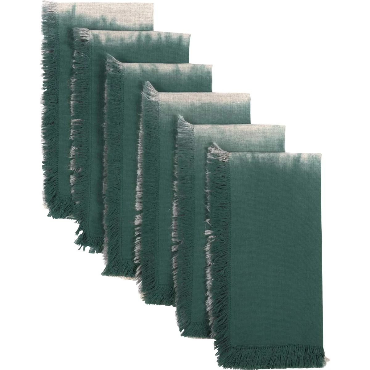 Farmhouse Tabletop & Kitchen Jessa Ombre Green Napkin Set of 6 (1)