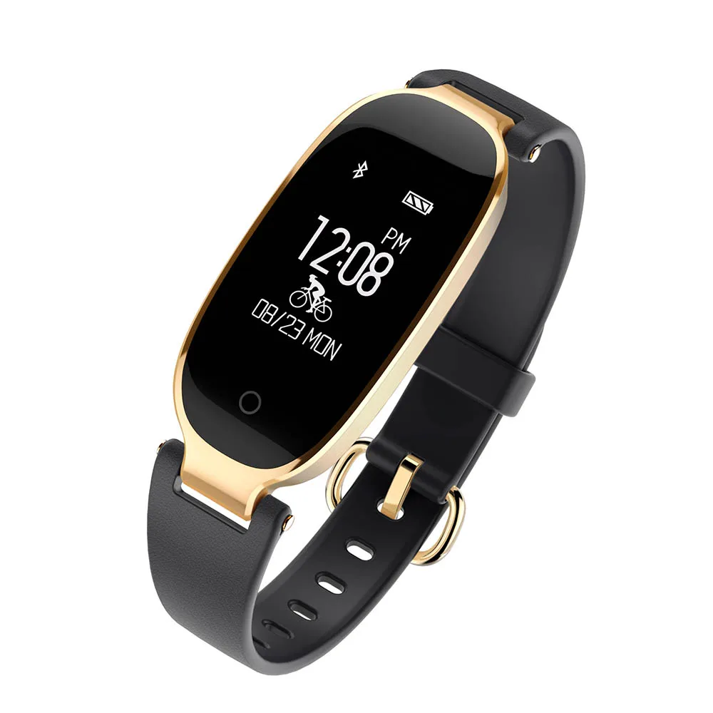 For Women Girl Lady KF4 Sport Bluetooth Waterproof Smart Watch Wristband Band Passometer Heart Rate Bracelet for iPhone X 8 Plus