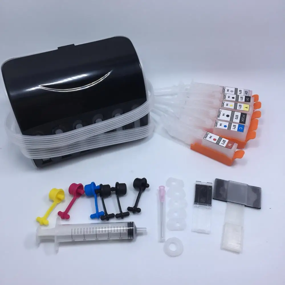 Cartucho de Tinta de 6 Cli-971 para Canon Yotat Cores Ciss xl Pgi-970 Mg7790 Pixma Pgi 970