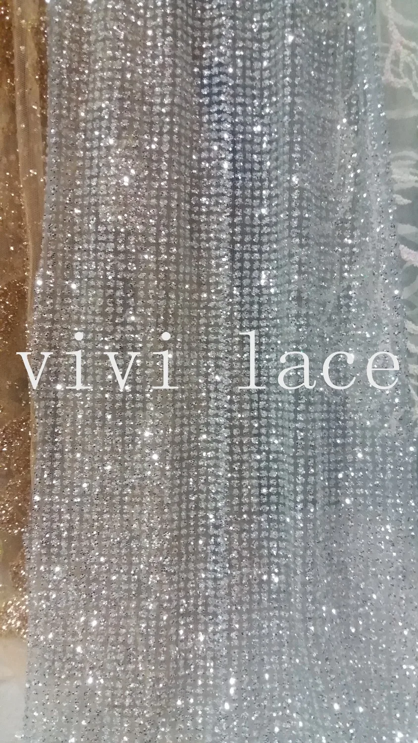 

5yards YY618 silver glued glitter luxury tulle lace for party /evening dress/fashion show
