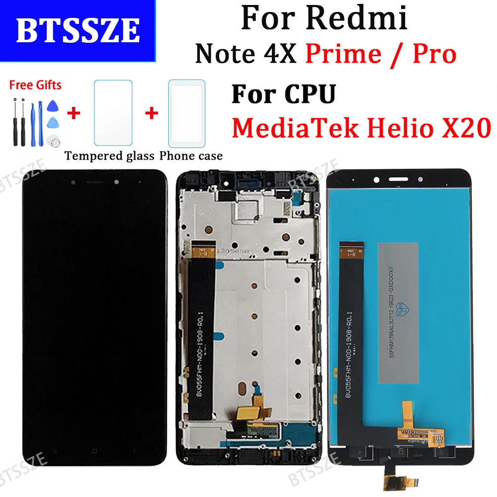 For Xiaomi Redmi Note 4X Prime Pro MediaTek Helio X20 LCD Display + Touch Screen Digitizer Assembly Frame Replacement repair | Мобильные