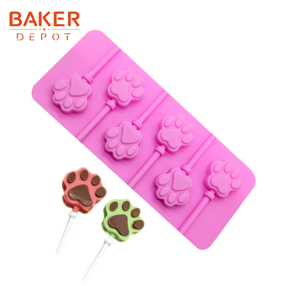BAKER DEPOT силиконовая форма для шоколада леденец кошка лапа конфеты gummy помадка