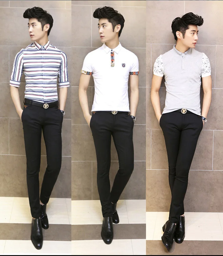 Aliexpress.com : Buy Korean fashion mens black pants slim skinny ...