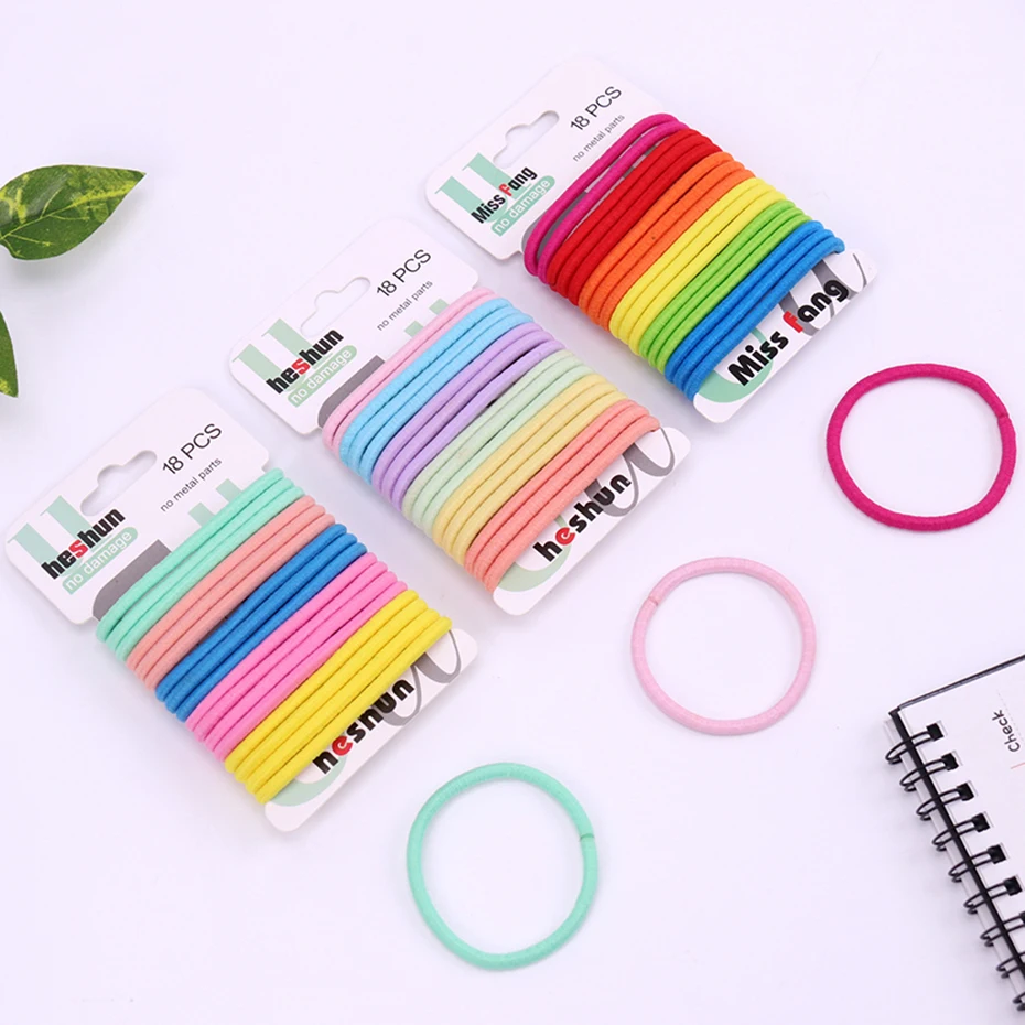 18PCS/Sets Kids Color Hair Tie Set Women Fashion Hair Bands Hair Accessories Trendy Hairband Women Elastic Sets Braid Elastic wide headbands for short hair