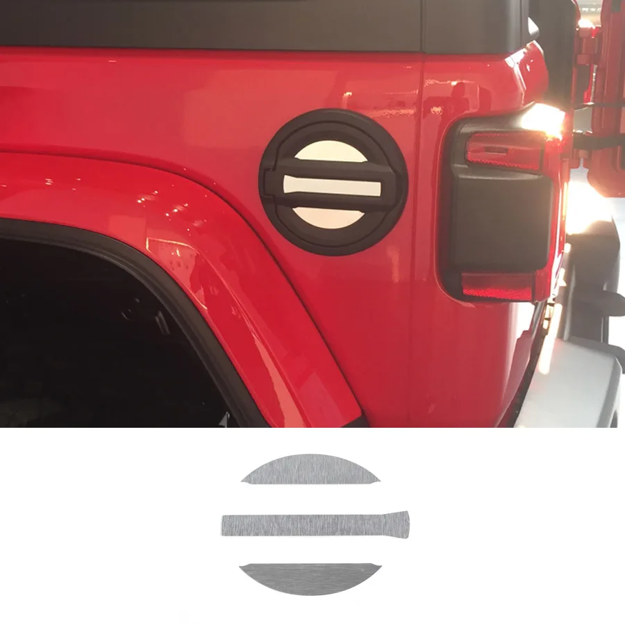 YAQUICKA 3Pcs/set Aluminum Alloy Car Fuel Oil Tank Cover Cap Decoration Stickers Styling For Jeep Wrangler JL 2018+ Trim | Автомобили и