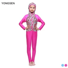 YONGSEN Modest Women Girls Long Sleeve Jewish Hijab Full Coverage Swimsuit Muslim Modest Swimwear Burkinis